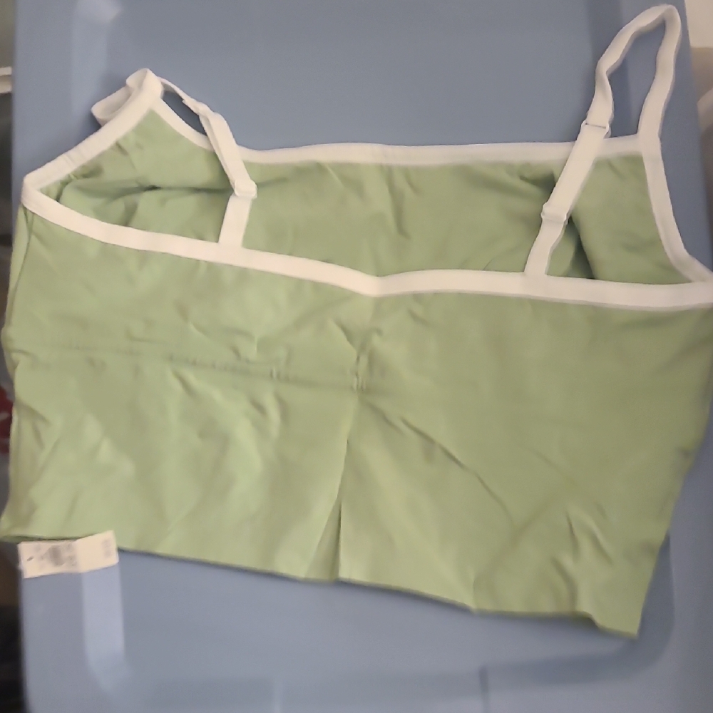 Aerie Light Green Camisole with White Trim